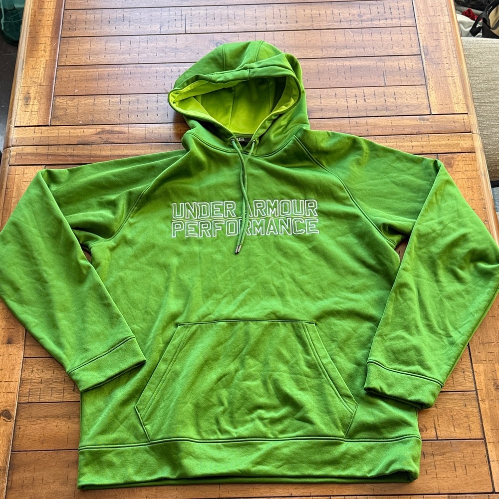 Under Armour Performance Green Hoodie Large